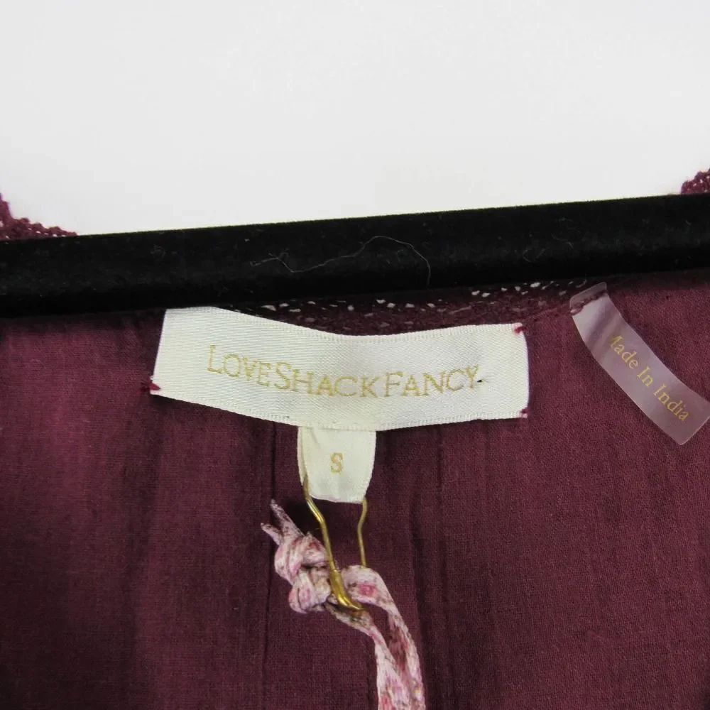 LoveShackFancy Women’s Lena Dress in Spice Burgundy Sz S - Picture 3 of 6